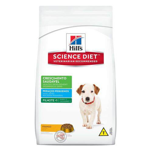 Ração Hill's Science Diet Crescimento Saudável Pedaços Pequenos para Cães Filhotes - 7,5Kg