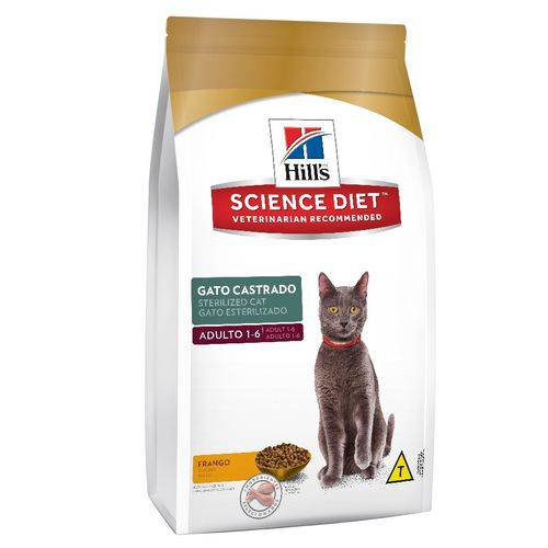 Ração Hill's Science Diet Gato Castrado para Gatos Adultos com Mais de 1 Ano - 1,5Kg
