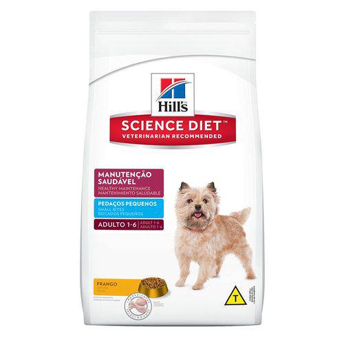 Ração Hill's Science Diet Manutenção Saudável Pedaços Pequenos para Cães Adultos de 1 a 6 Anos - 3Kg