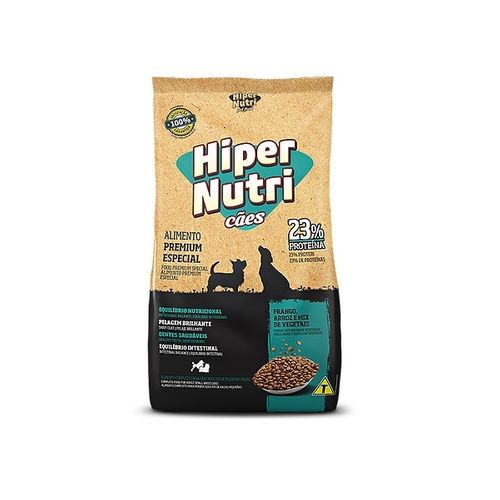Ração Hipernutri Sabor Frango, Arroz e Mix de Vegetais para Cães Adultos de Raças Pequenas 3kg