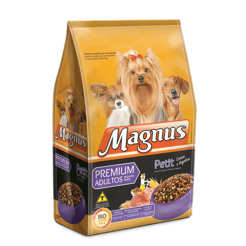 Ração Magnus Petit Carne e Vegetais para Cães Adultos de Raças Pequenas 1kg