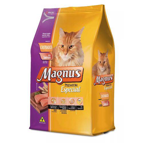 Ração Magnus Premium Especial Gatos Castrados Salmão 10,1kg