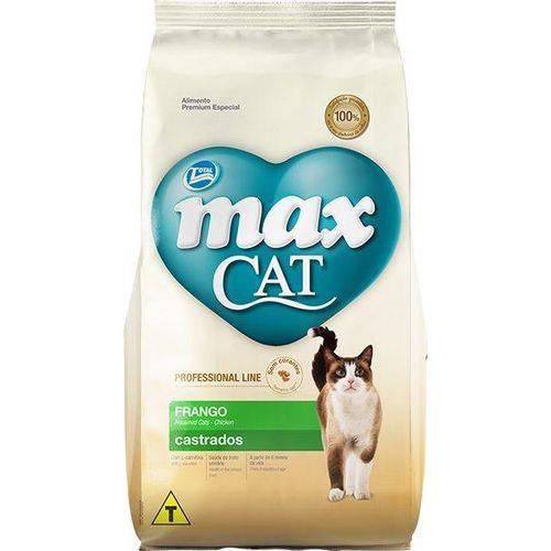 Ração Max Cat - Castrado - Total Alimentos - 10,1 Kg