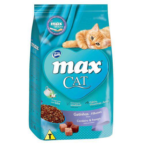 Ração Max Cat Gatinhos Filhotes Cordeiro Frango 20 Kg - Total Alimentos