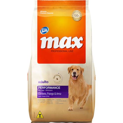Ração Max Professional Line Cordeiro, Frango e Arroz para Cães Adultos - 2kg