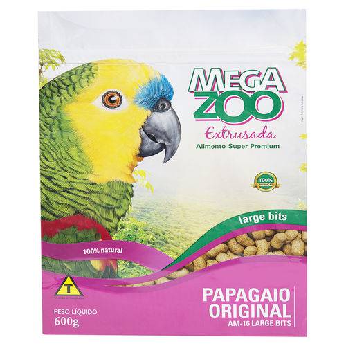 Ração Megazoo Extrusada Bits para Papagaio 600 G - Grande
