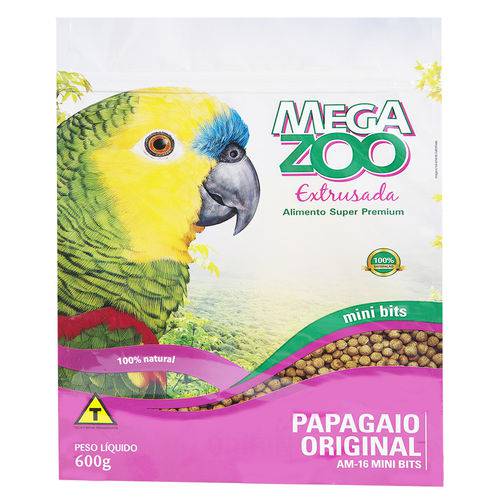 Ração Megazoo Extrusada Bits para Papagaio 600 G - Mini