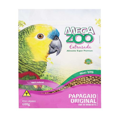 Ração Megazoo Extrusada Mini Bits para Papagaios 600g