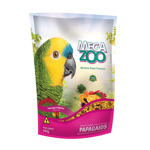 Ração Megazoo Frutas e Legumes para Papagaios 600g