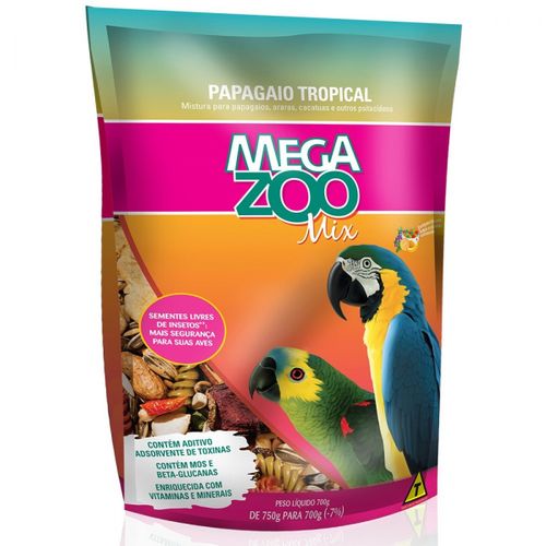 Ração Megazoo Mix para Papagaio Tropical 700g 700g