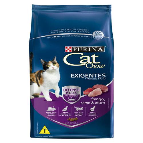 Ração Nestlé Purina Cat Chow para Gatos Exigentes Sabor Frango, Carne e Atum 1kg