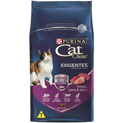 Ração Nestlé Purina Cat Chow Pet Exigentes Frango, Carne e Atum - 1KG
