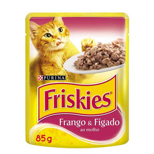 Ração Nestlé Purina Friskies Sachê Frango e Fígadoao ao Molho para Gatos - 85 Gr