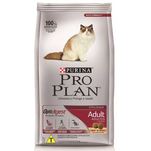 Ração Nestlé Purina Proplan para Gatos Adultos Sabor Frango e Arroz - 1,5kg