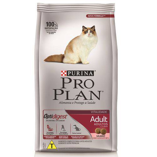 Ração Nestlé Purina Proplan para Gatos Adultos Sabor Salmão e Arroz - 1,5kg