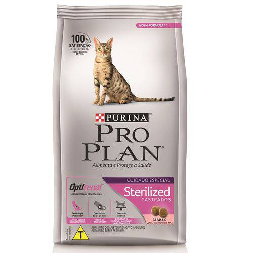 Ração Nestlé Purina Proplan Sterilized para Gatos Adultos Salmão e Arroz - 1,5kg
