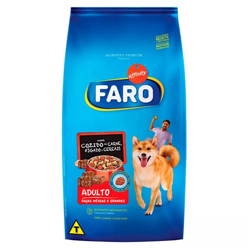 Ração para Cães Faro Adultos Sabor Cozido de Carne e Cereais 15kg