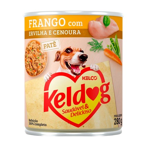 Ração para Cães Keldog Frango com Ervilha e Cenoura Lata 280g