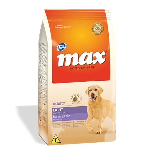 Ração para Cães Max Professional Line Light Adultos Sabor Frango e Arroz 15kg