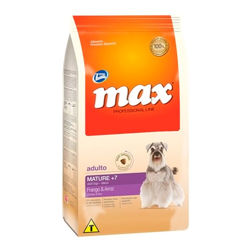 Ração para Cães Max Professional Line Mature +7 Adultos Sabor Frango e Arroz 2kg