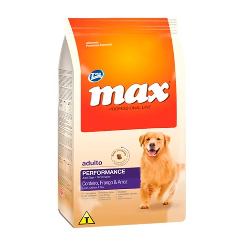 Ração para Cães Max Professional Line Performance Adultos Sabor Cordeiro, Frango e Arroz 15kg