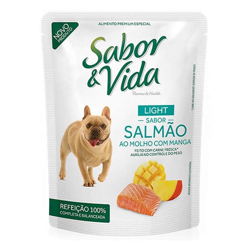 Ração para Cães Sabor & Vida Flavour e Health Adulto Sabor Salmão ao Molho com Manga Sachê 100g