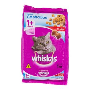 Ração para Gatos Castrados Sabor Carne Whiskas 1Kg