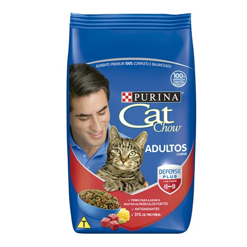 Ração para Gatos Cat Chow Adultos Sabor Carne com 1kg