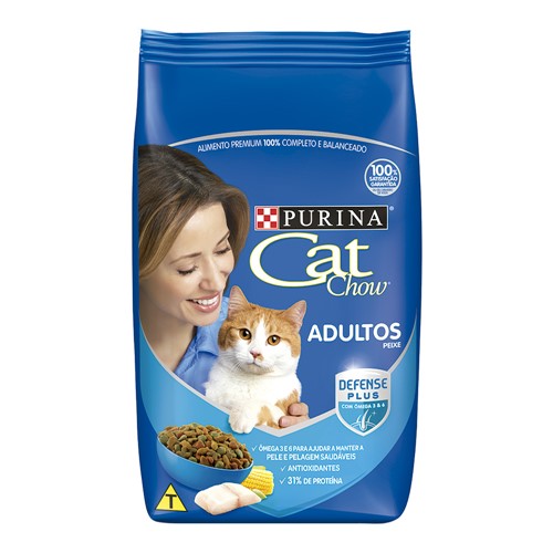 Ração para Gatos Cat Chow Adultos Sabor Peixe com 3kg