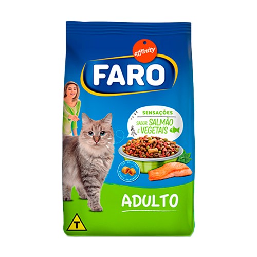 Ração para Gatos Faro Adultos Sabor Salmão e Vegetais 1Kg