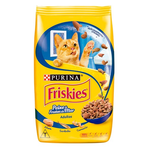 Ração para Gatos Friskies Adulto Sabor Peixe e Frutos do Mar com 3kg