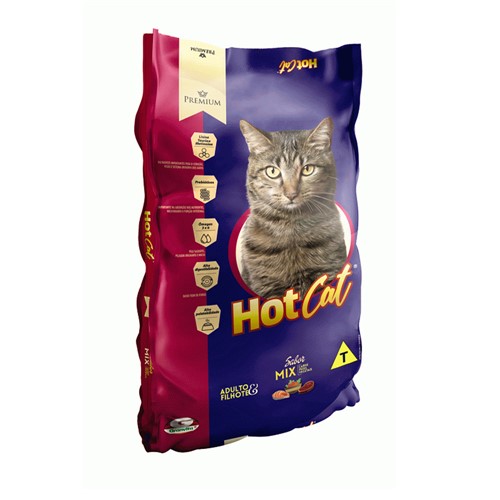 Ração para Gatos HotCat Mix Adulto e Filhotes Sabor Peixe, Carne e Vegetais com 1Kg