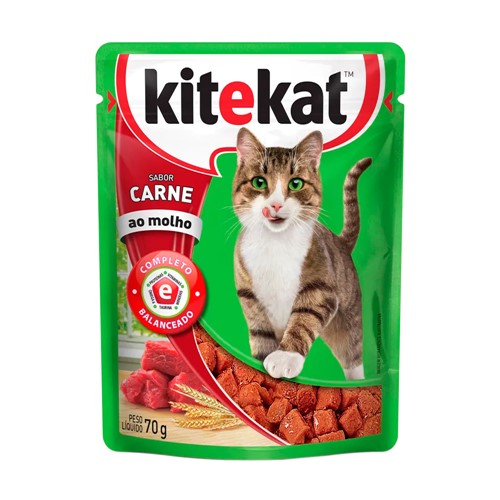 Ração para Gatos KiteKat Adulto Sabor Carne 70g