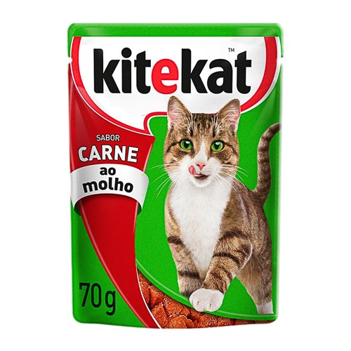 Ração para Gatos Kitekat Sabor Carne ao Molho Sachê 70g