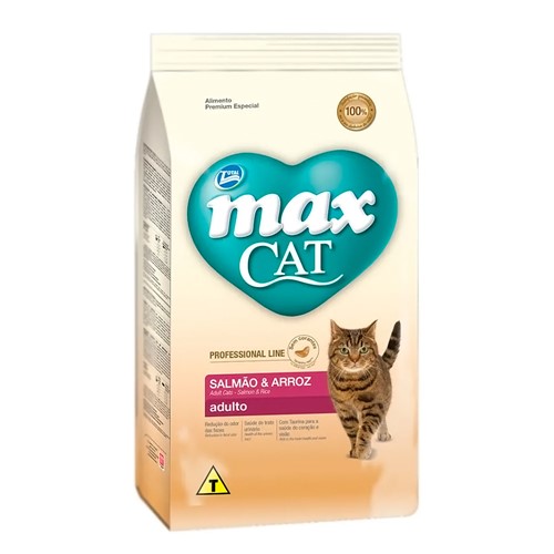 Ração para Gatos Max Cat Professional Line Adultos Sabor Salmão e Arroz 1kg