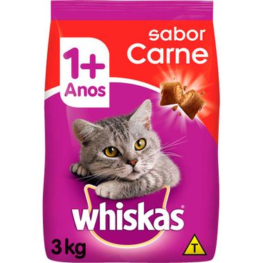 Ração para Gatos Sabor Carne Whiskas 3kg