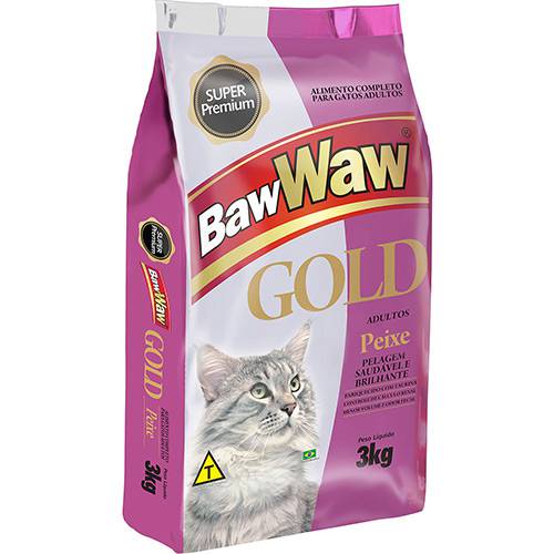 Ração para Gatos Sabor Peixe Gold Super Premium 3kg - Baw Waw