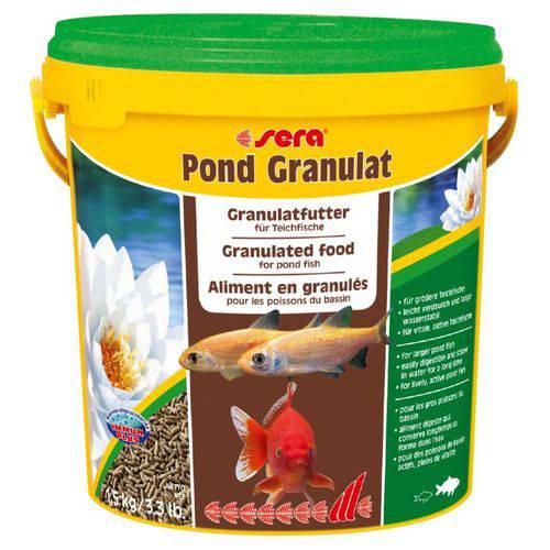 Ração para Peixes Adultos de Água Fria Sera Pond Granulat 1,5kg - 10 Litros