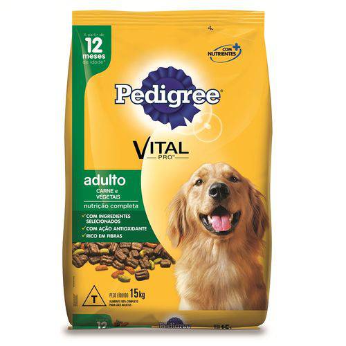 Ração Pedigree Vital Pro para Cães Adultos Sabor Carne e Vegetais - 15kg