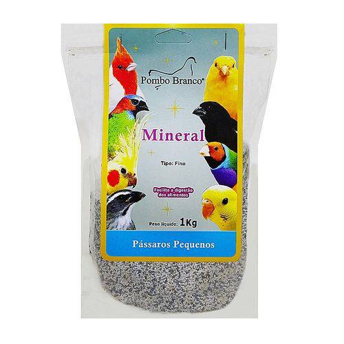 Ração Pombo Branco Pássaros Mineral Fino - 1kg