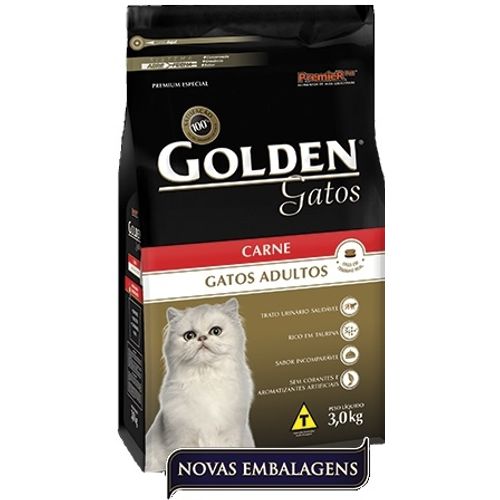 Ração Premier Golden Carne para Gatos Adultos 10,1kg