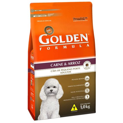 Ração Premier Golden Formula Mini Bits Carne e Arroz para Cães Adultos de Raças Pequenas 1kg