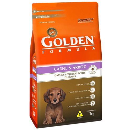 Ração Premier Golden Formula Mini Bits Carne e Arroz para Cães Filhotes de Raças Pequenas 1kg
