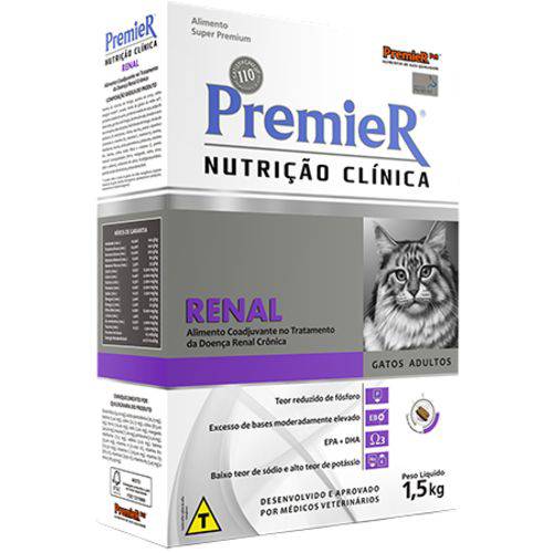 Ração Premier Nutrição Clínica para Gatos Renal