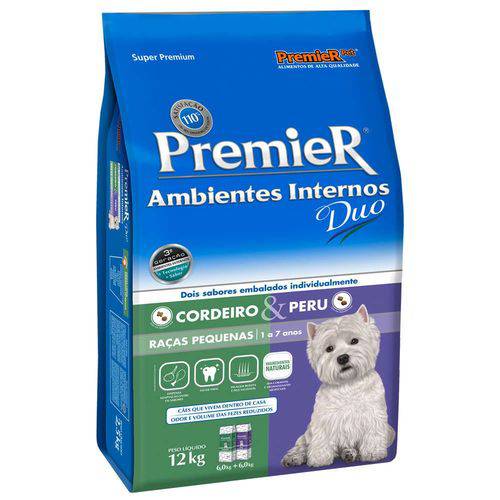 Ração Premier Pet Duo Ambientes Internos Cães Adultos Cordeiro e Peru
