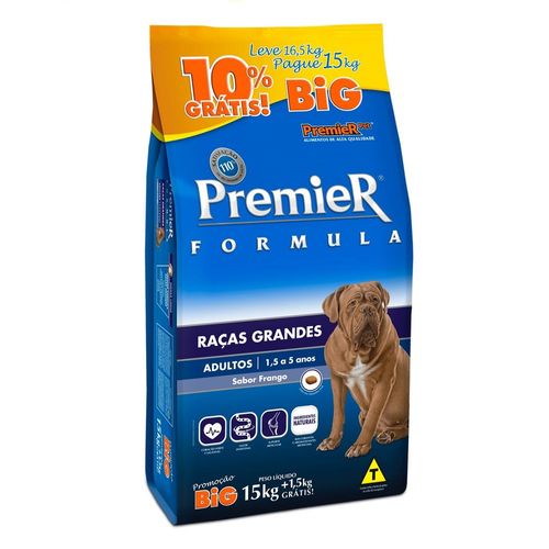 Ração Premier Pet Formula para Cães Adultos de Raças Grandes e Gigantes - 15kg + 1,5kg Promoção
