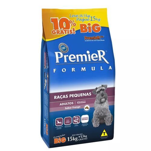 Ração Premier Pet Formula para Cães Adultos de Raças Pequenas - 15kg + 1,5kg Promoção