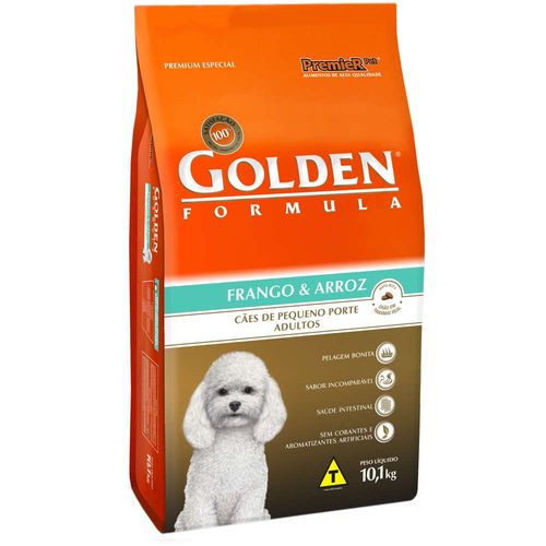 Ração Premier Pet Golden Formula Sabor Frango e Arroz para Cães Adultos de Raças Pequenas 10,1kg