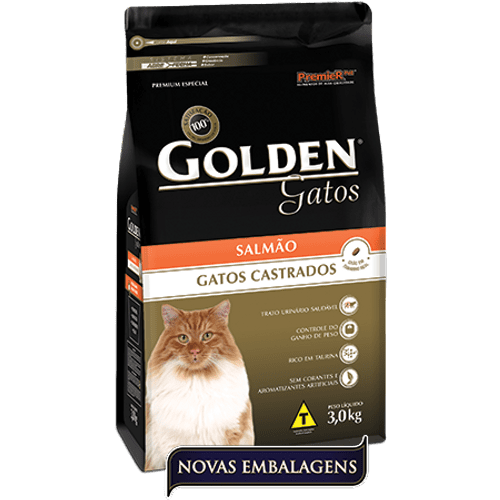 Ração Premiere Golden para Gatos Castrados Salmão 3kg 3kg