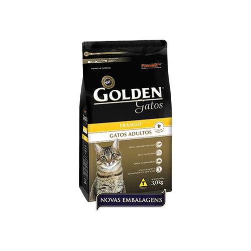 Ração Premium Especial Golden para Gatos Adultos Frango 3kg - Premier Pet